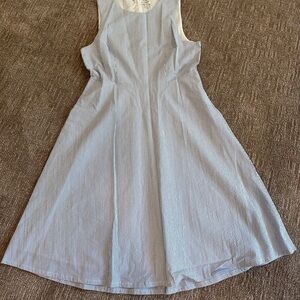 Elegant Blue Striped Dress